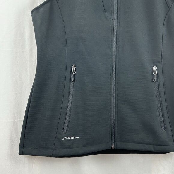 Eddie Bauer Large L Stretch Soft Shell Vest EB547 Full Zip Branded Pockets Warm - Picture 4 of 11